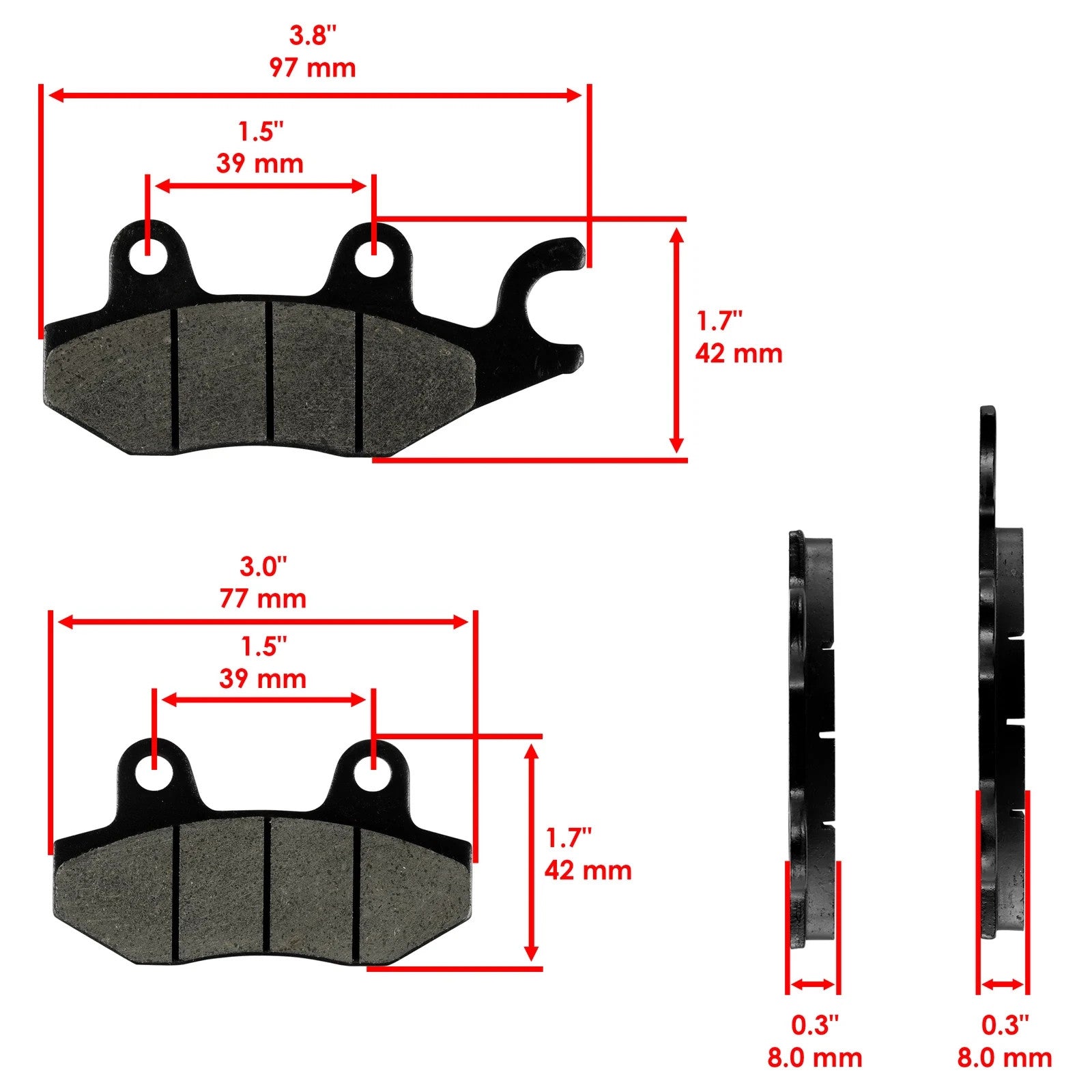 Front Rear Brake Pads for Yamaha Raptor 700 700R YFM700R YFM 700R 2013-2020