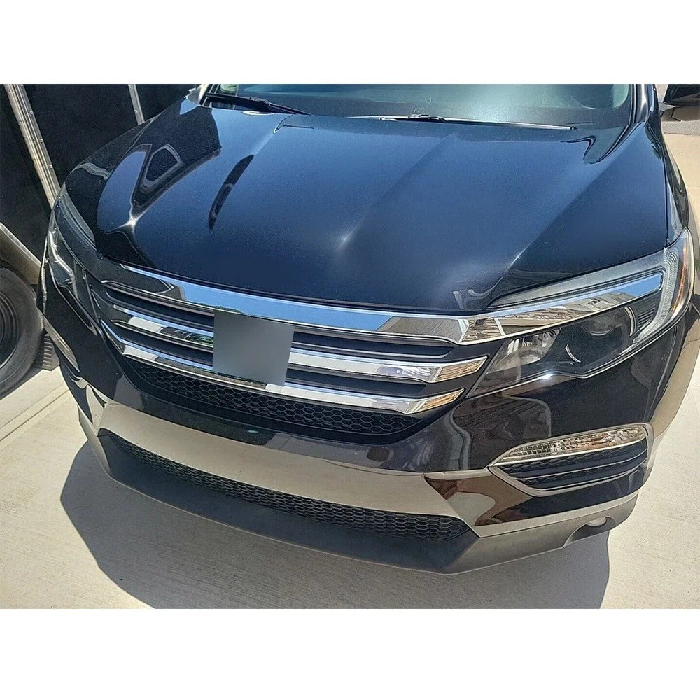 For 2016 2017 2018 Honda Pilot Front Bumper Upper Grille W/Chrome Trim Molding