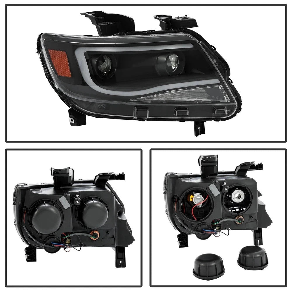 For 2015-2022 Chevy Colorado LED DRL Dual Projector Headlights Headlamps Black