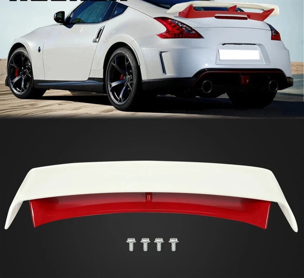 HECASA Fits 2009-2021 Nissan 370Z Z34 Fairlady Z Nismo Trunk Spoiler Wing White