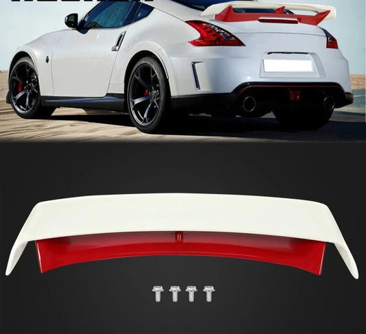 HECASA Fits 2009-2021 Nissan 370Z Z34 Fairlady Z Nismo Trunk Spoiler Wing White