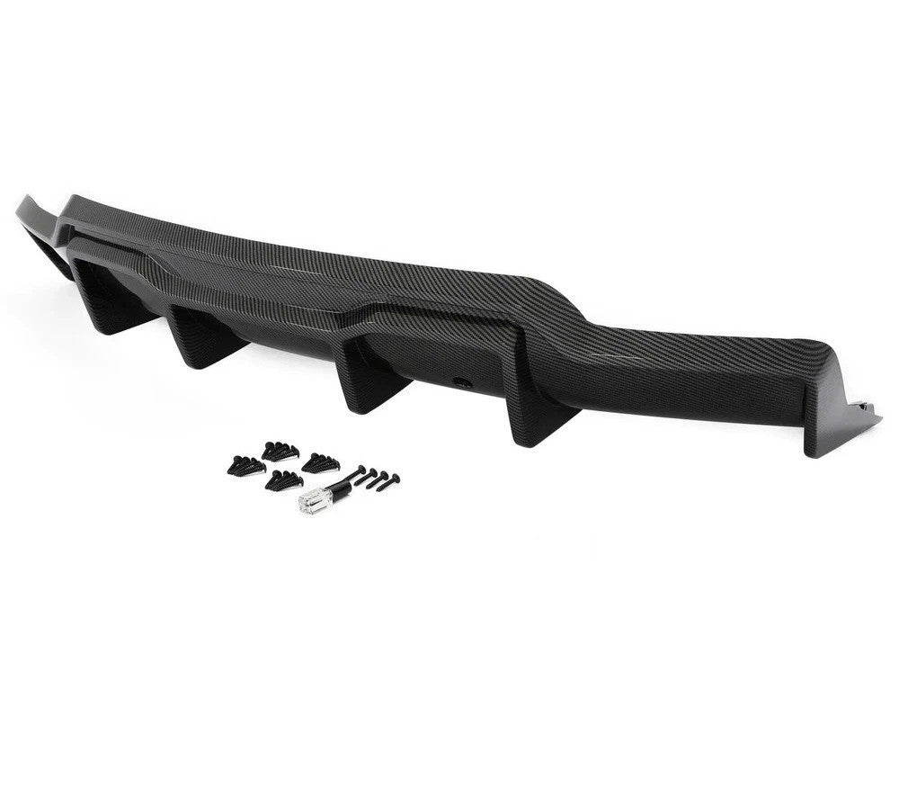 HECASA Carbon Fiber Color ABS Rear Lip Bumper Diffuser For Tesla Model 3 2017-23
