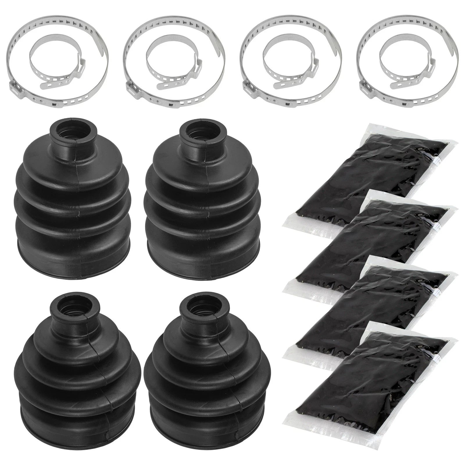 2 Front Axle Inner Outer CV Boot Kit for Kawasaki Bayou 400 KLF400B 4X4 1996-99