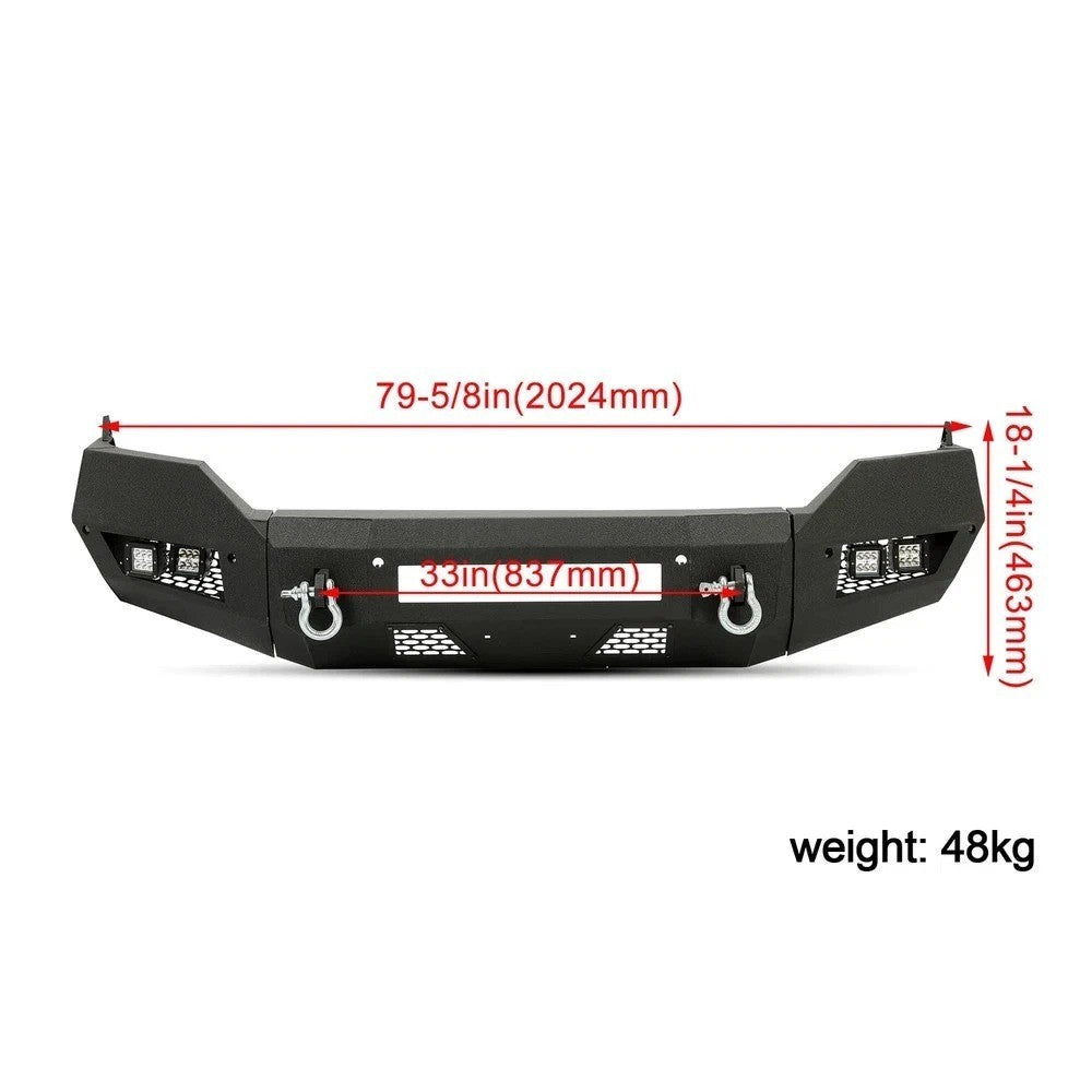 Front Bumper For Dodge Ram 1500 2013-18 Classic 19-23 W/LED Lights 2WD 4WD Steel