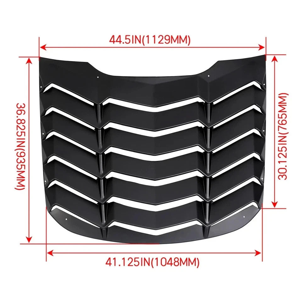 ABS Rear Window Louver Cover Sun Shade Vent For 2015-2023 Ford Mustang