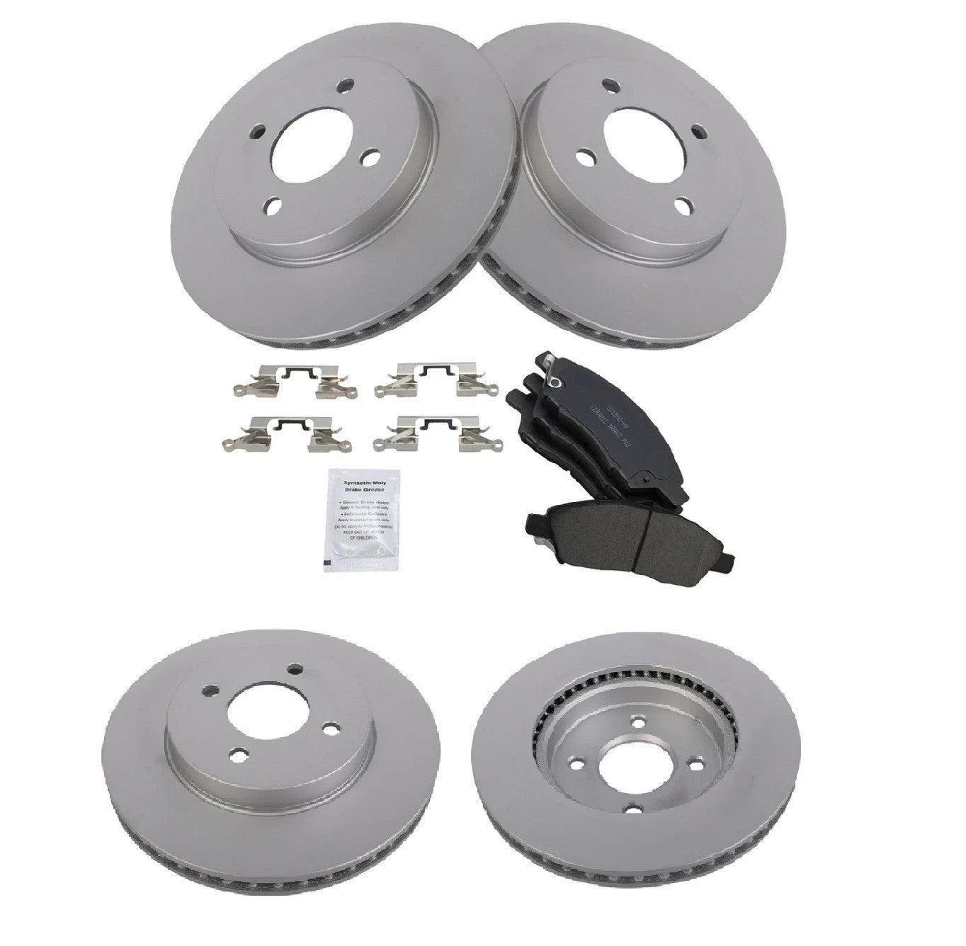 Front Premium Posi Ceramic Brake Pad & Coated Rotor Kit for Nissan Versa