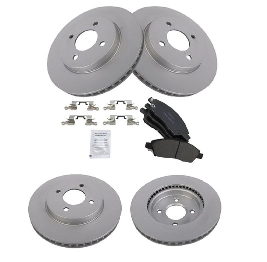 Front Premium Posi Ceramic Brake Pad & Coated Rotor Kit for Nissan Versa