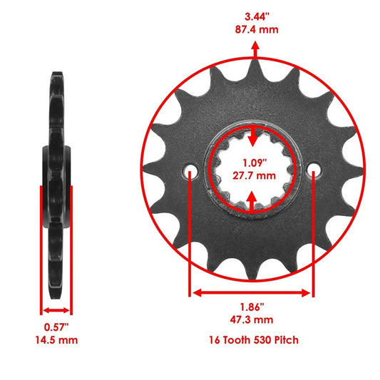 Black O-Ring Drive Chain & Sprocket Kit for Honda VFR700F Interceptor 700 86-88