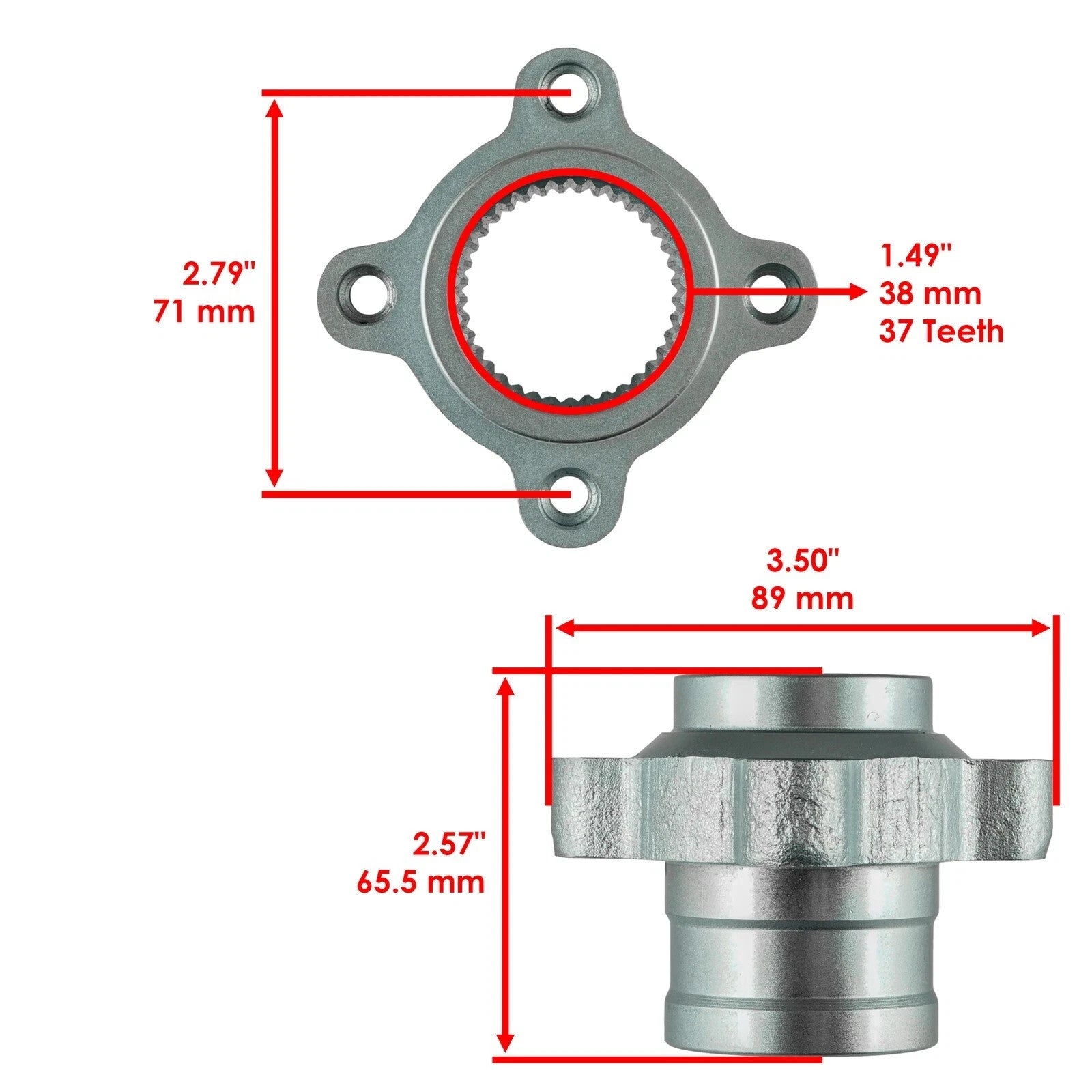 Rear Brake Rotor Hub & Bolts M8x1.25 For Yamaha 1S3-25712-00-00 1S3257120000