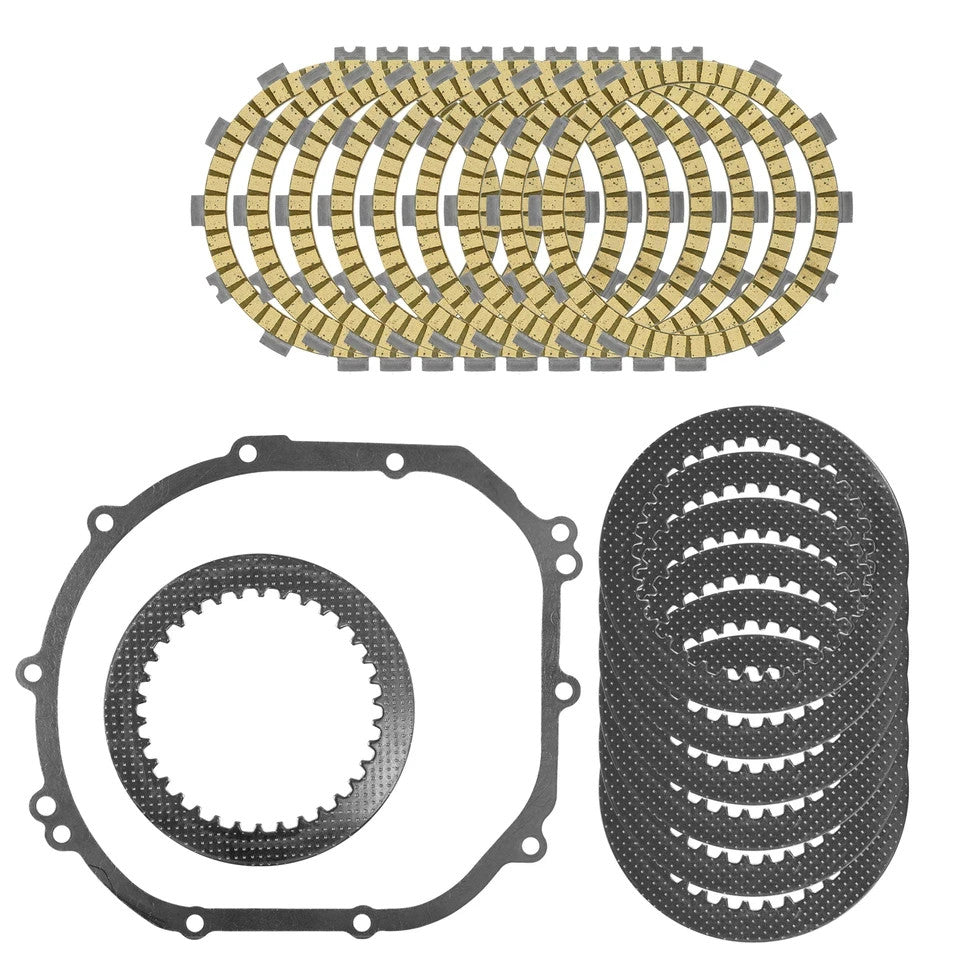 Clutch Friction Steel Plates Kit for Kawasaki Ninja ZX-6R ZX600 ZX636 2000-2004