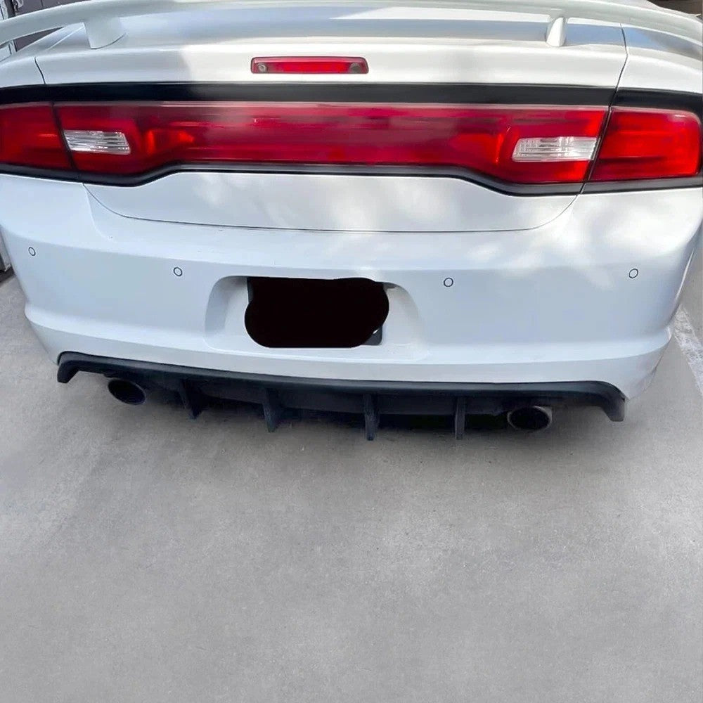 For 2012-2014 Dodge Charger SRT8 Lip Spoiler Matte Painted Rear Bumper Diffuser