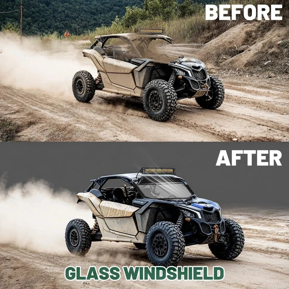 Front Glass Windshield w/ Wiper For  2017+ Can-Am Maverick X3 DS/RC ATV/UTV