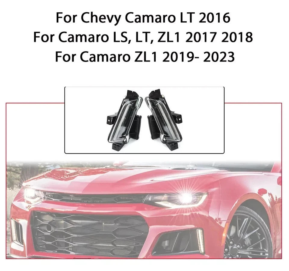2PC DRL LED Fog Light Daytime Running Lamp For Chevy Camaro ZL1 LS LT 2016-23 24