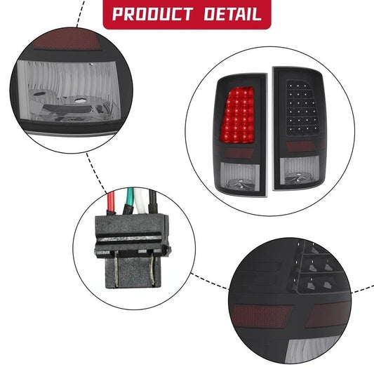 Black Smoke LED Tail Lights Brake Lamps For 2009-2018 Dodge Ram 1500 2500 3500