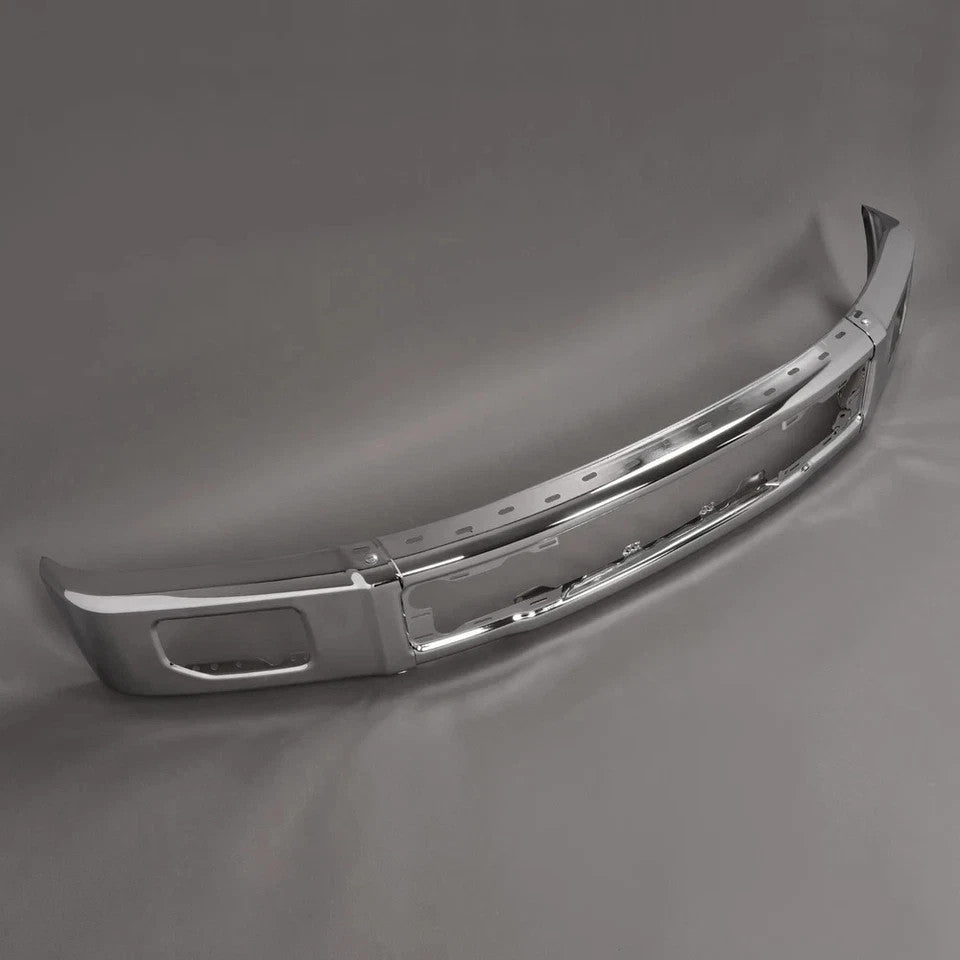 Front Bumper Face Bar w/ Fog Light Hole For 2015-2017 Ford F-150 F150 Chrome