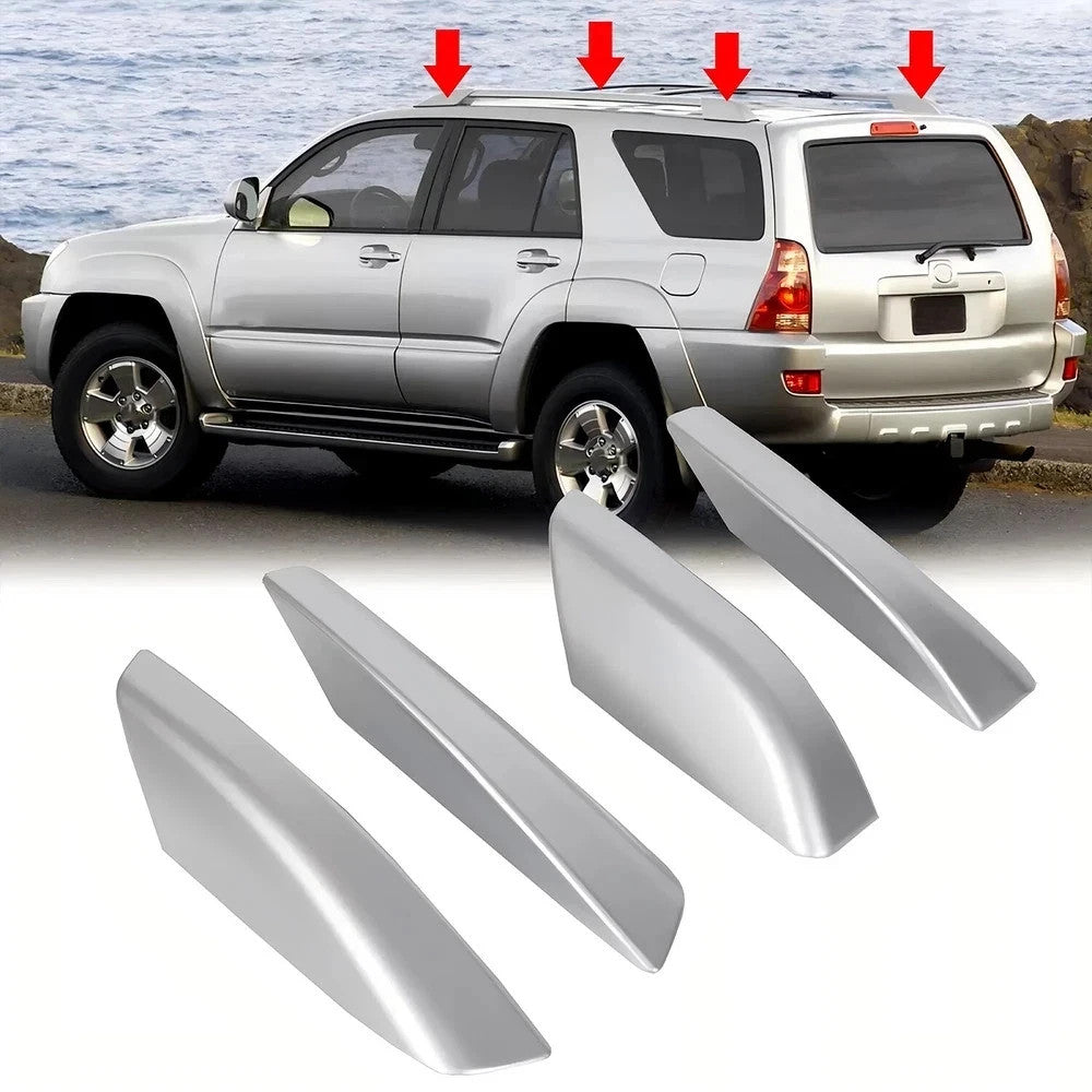 For Toyota 4Runner N210 2003-2009 Roof Rail Rack End Cap Shell Cover Silver