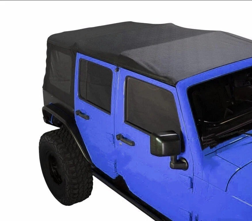 Soft Top For Jeep Wrangler 4Door JK 2007-2009 W/Tinted Windows Black Sailcloth