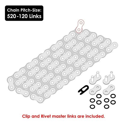 Black O-Ring Drive Chain & Sprocket Kit for Kawasaki KLR650 Kl650A Kl650E 90-16