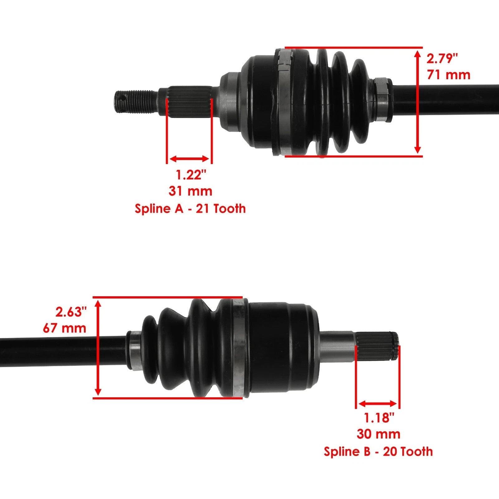 Front Left & Right CV Joint Axle For Honda Foreman 400 TRX400FW 4X4 1995-2001