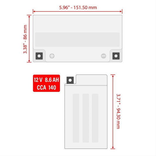 AGM Battery for Honda CBR600F4I 2001 2002 2003 2004 2005 2006