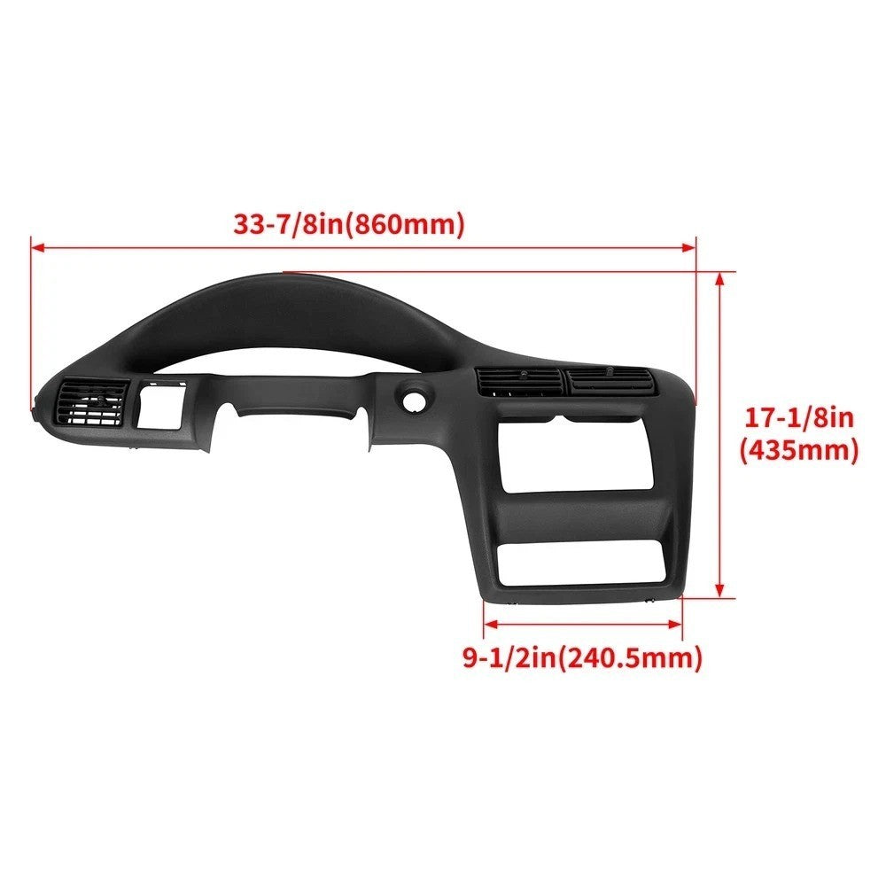 Black Painted Dash Panel Speedometer Trim Bezel For 2000-2005 Chevy Cavalier