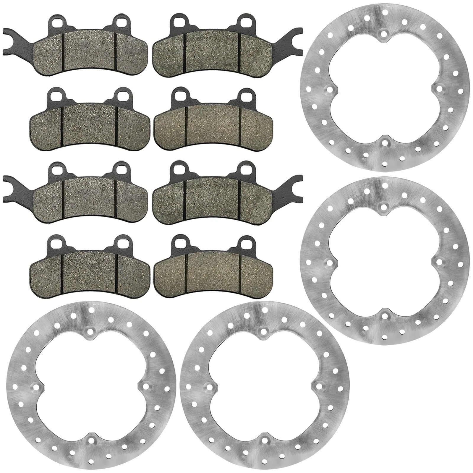 Fronr & Rear Brake Disc Rotors w/ Brake Pads for Can-Am Maverick X3 900 HO 2018