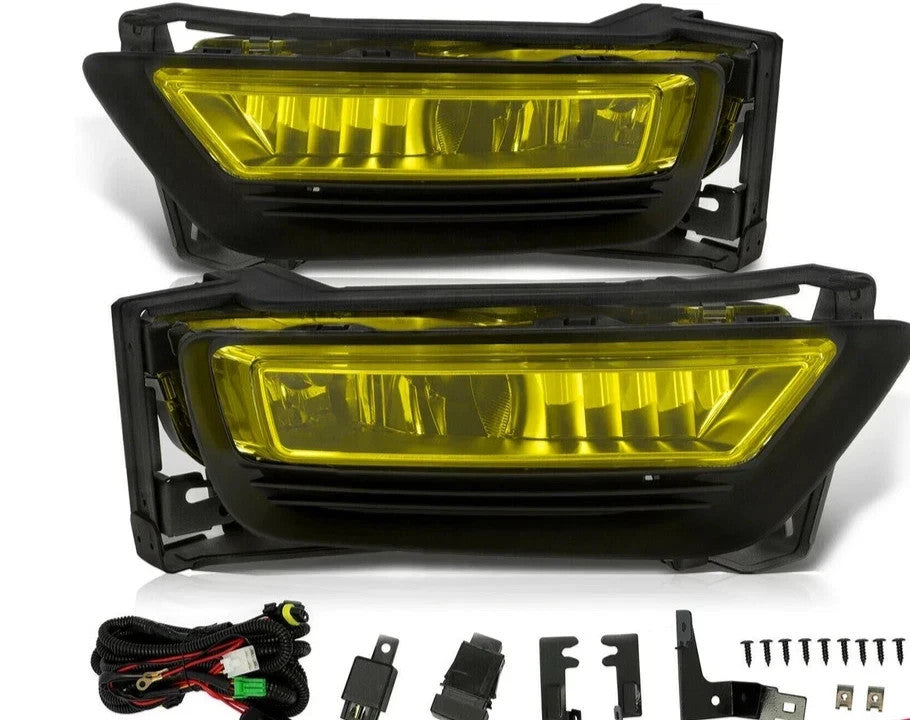 Bumper Driving Fog Lights w/Bulbs For Honda Accord Sedan 2013-2015 Amber Lens