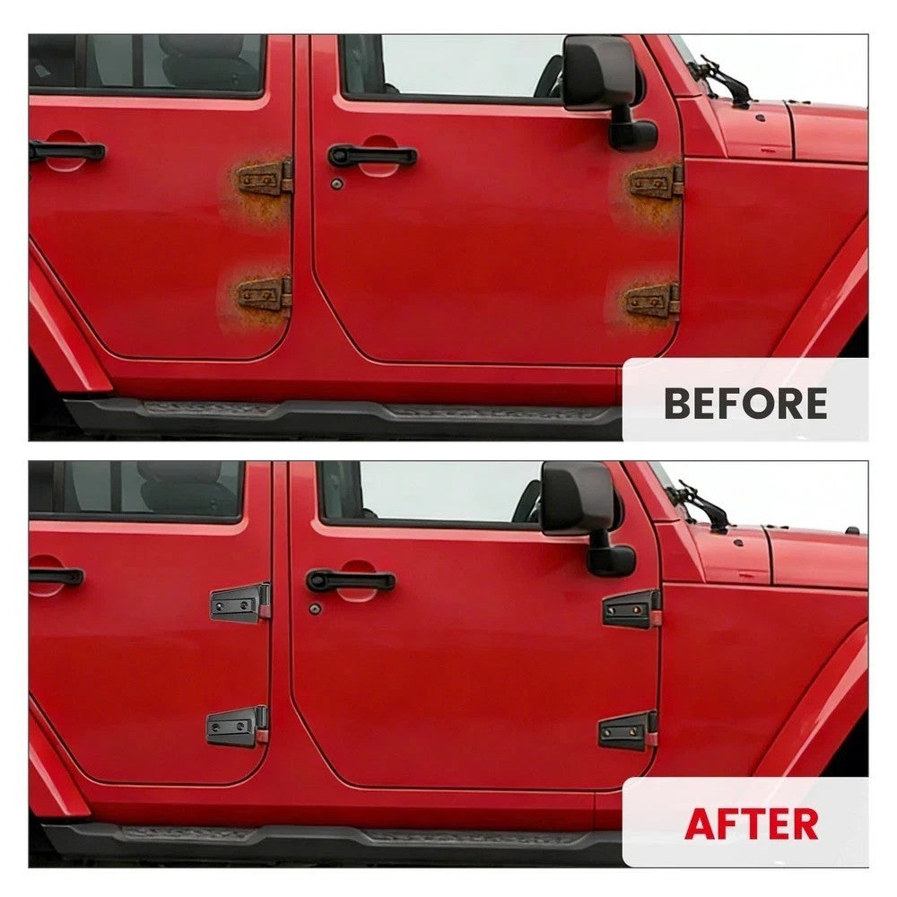 Fits 2007-2018 Jeep Wrangler JK Body Door Hinge Replacement Set Screw-On 16pcs