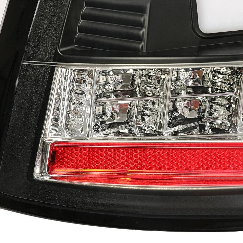 HECASA For 99-04 Ford Mustang LED Tail Lights Sequential Signal Brake Lamp Black