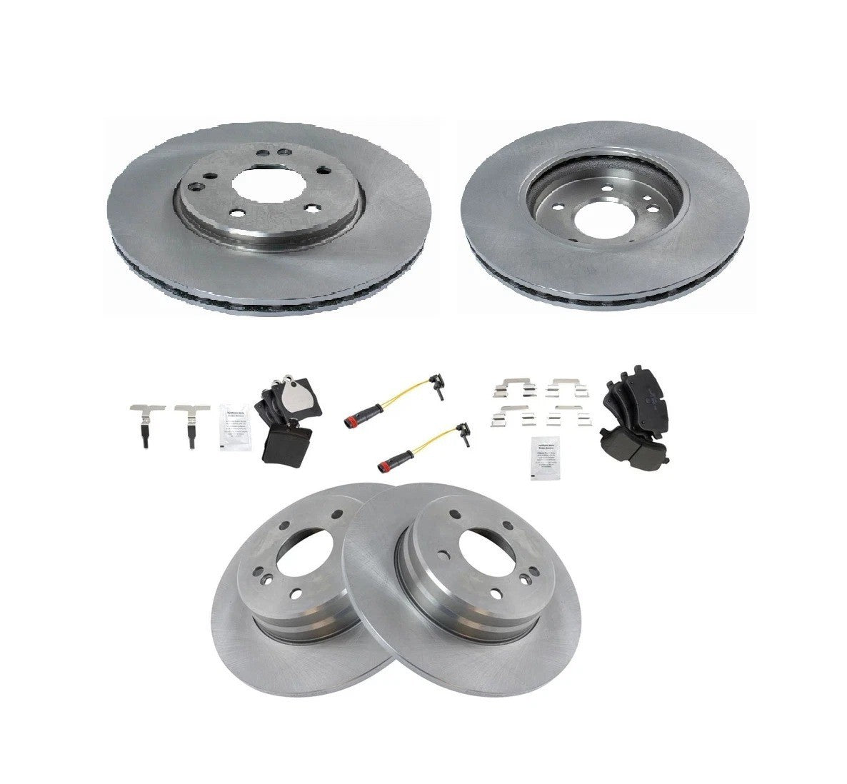 Front & Rear Ceramic Brake Pad & Rotor Kit w/ Sensors for Mercedes Benz New