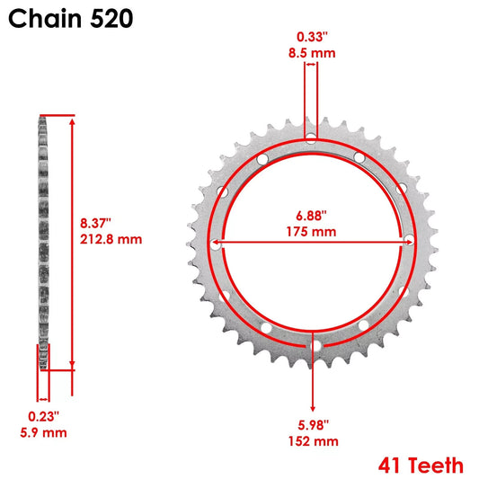 Golden O-Ring Drive Chain & Sprockets Kit for Yamaha Banshee 350 YFZ350 1989-06