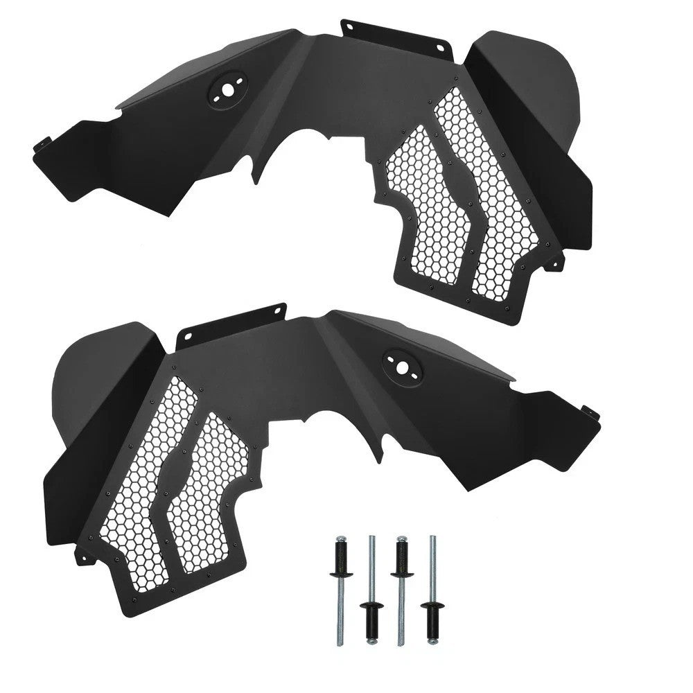 Front Aluminum Inner Fender Liners Black For Jeep Wrangler JK JKU 2007-2018 NEW