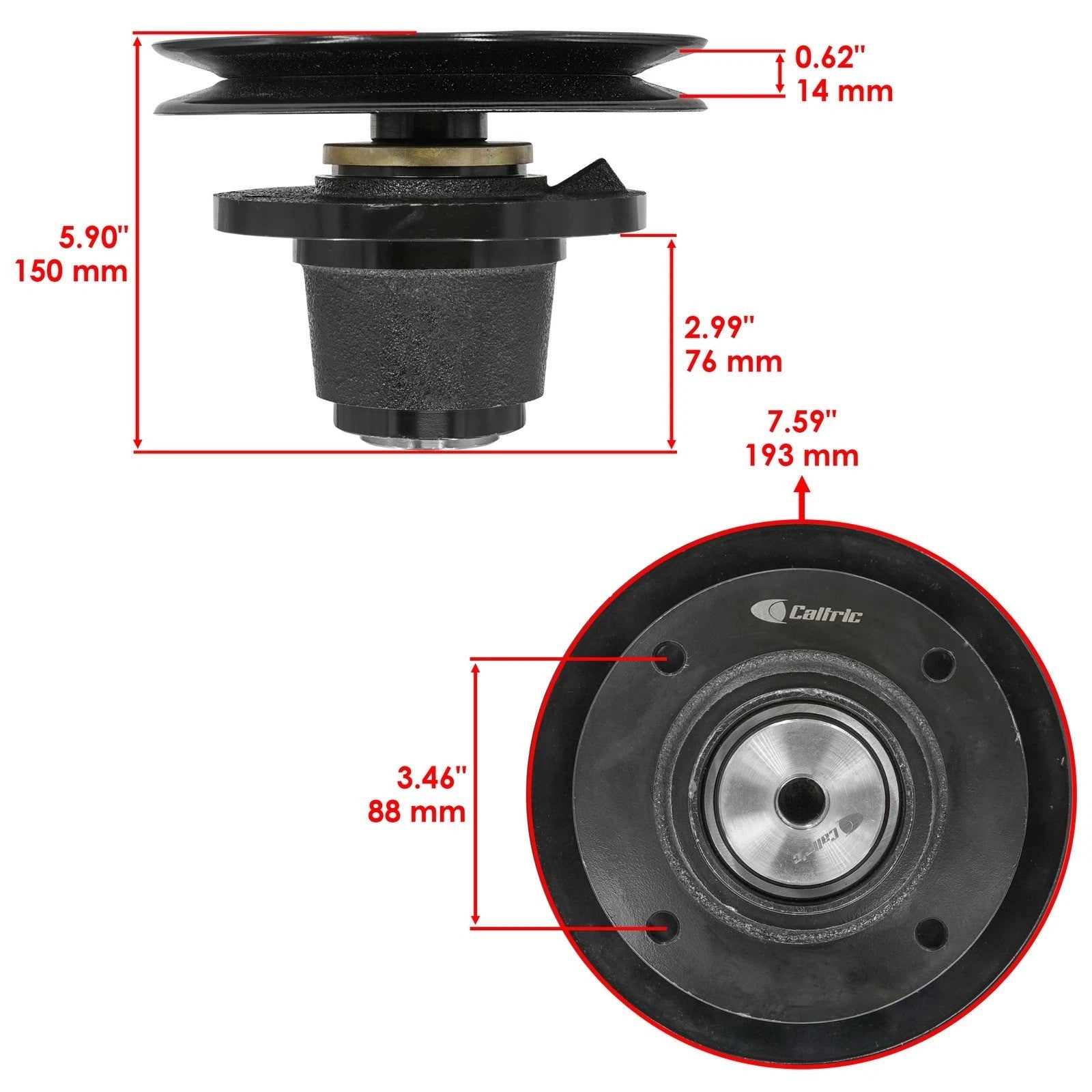 539114599 539117970 72" Deck Spindle Assembly w/ Pulley 7.50 OD for Dixon Mower