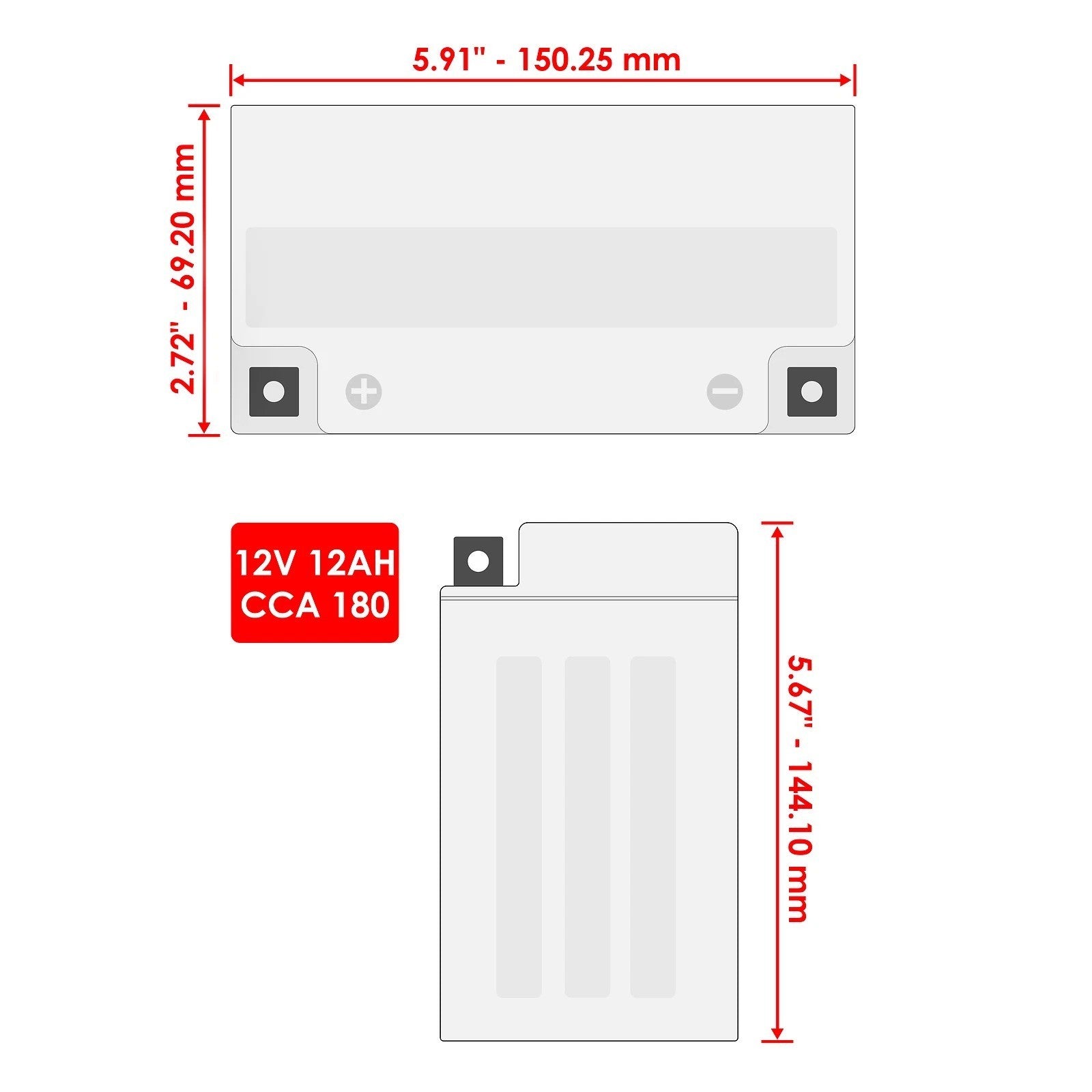 AGM Battery for Yamaha XVS1100 V-Star 1100 Custom 1999-2009