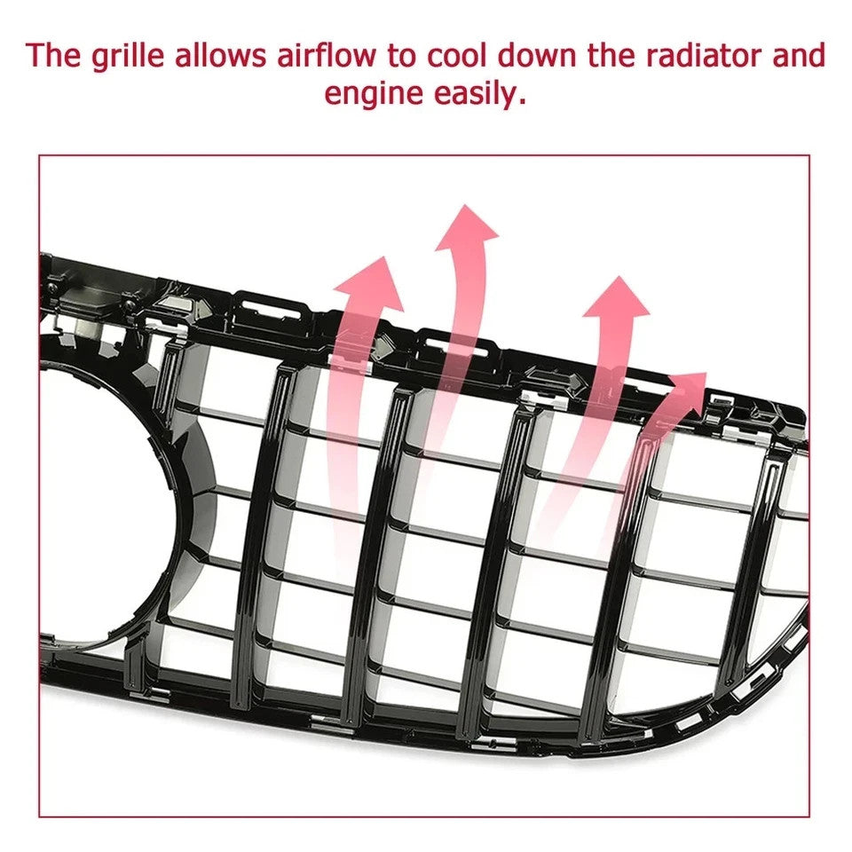 GT R Black Grille W/CAMERA Hole For 2015-2018 Mercedes-Benz W205 C63 C63S AMG S