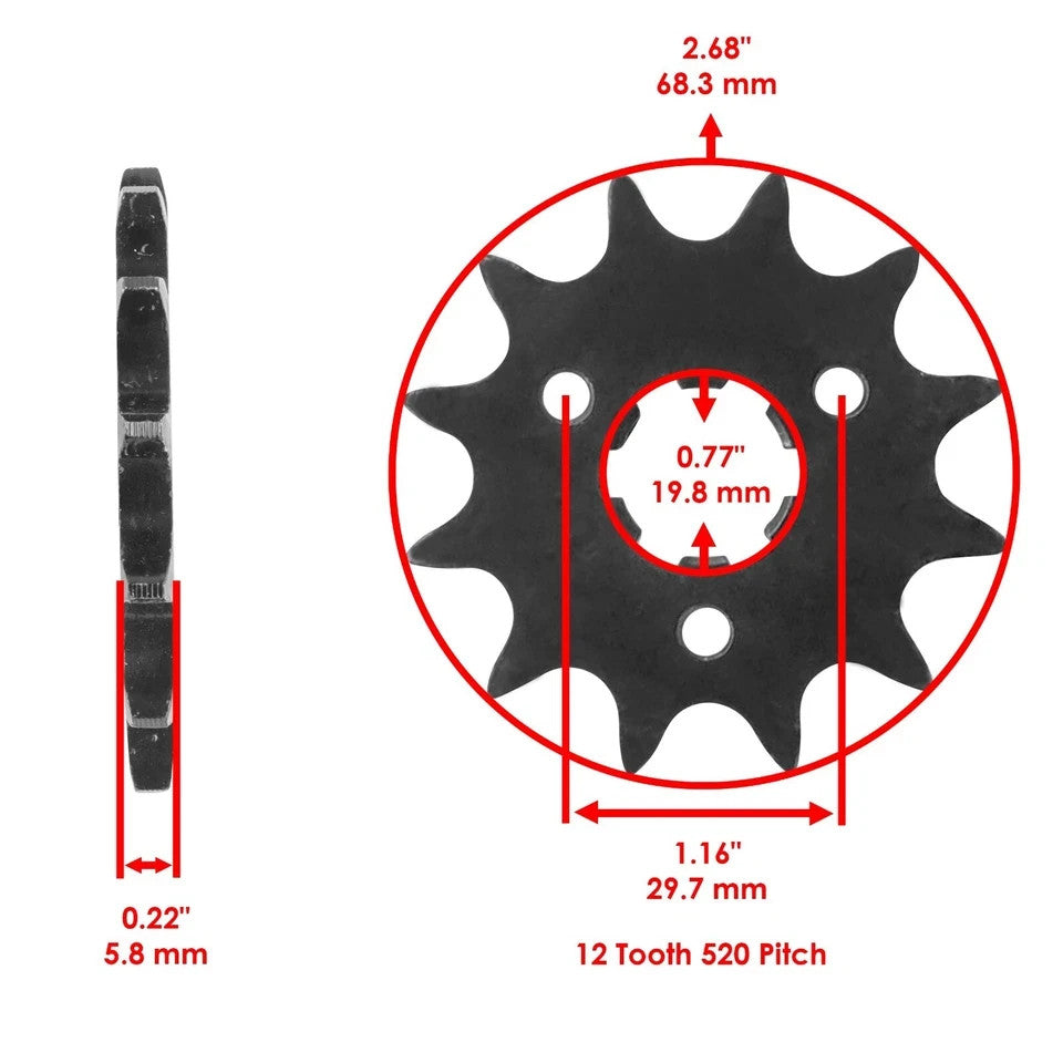 Black Drive Chain And Sprocket Kit for Kawasaki KX125 2000 2001 2002