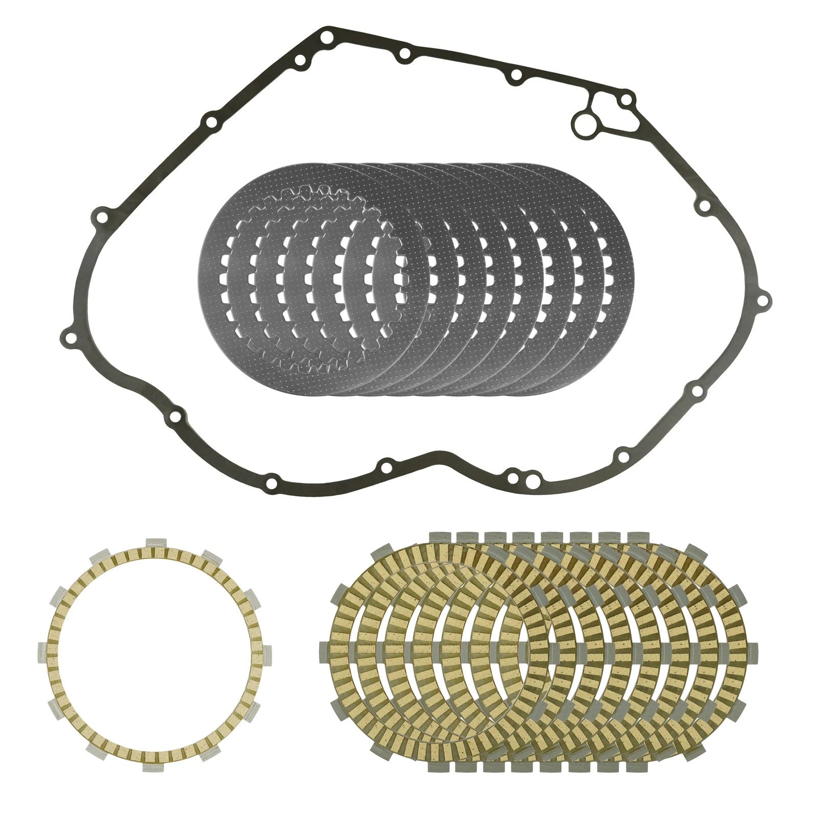 Clutch Friction Steel Plates and Gasket Kit for Yamaha V Star 1300 XVS13 07-17
