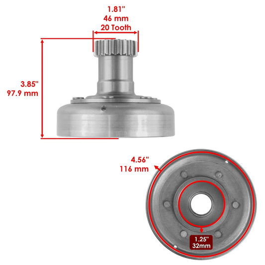 Clutch Housing Drum One Way Bearing Carrier for Kawasaki Bayou 220 KLF220A 88-02