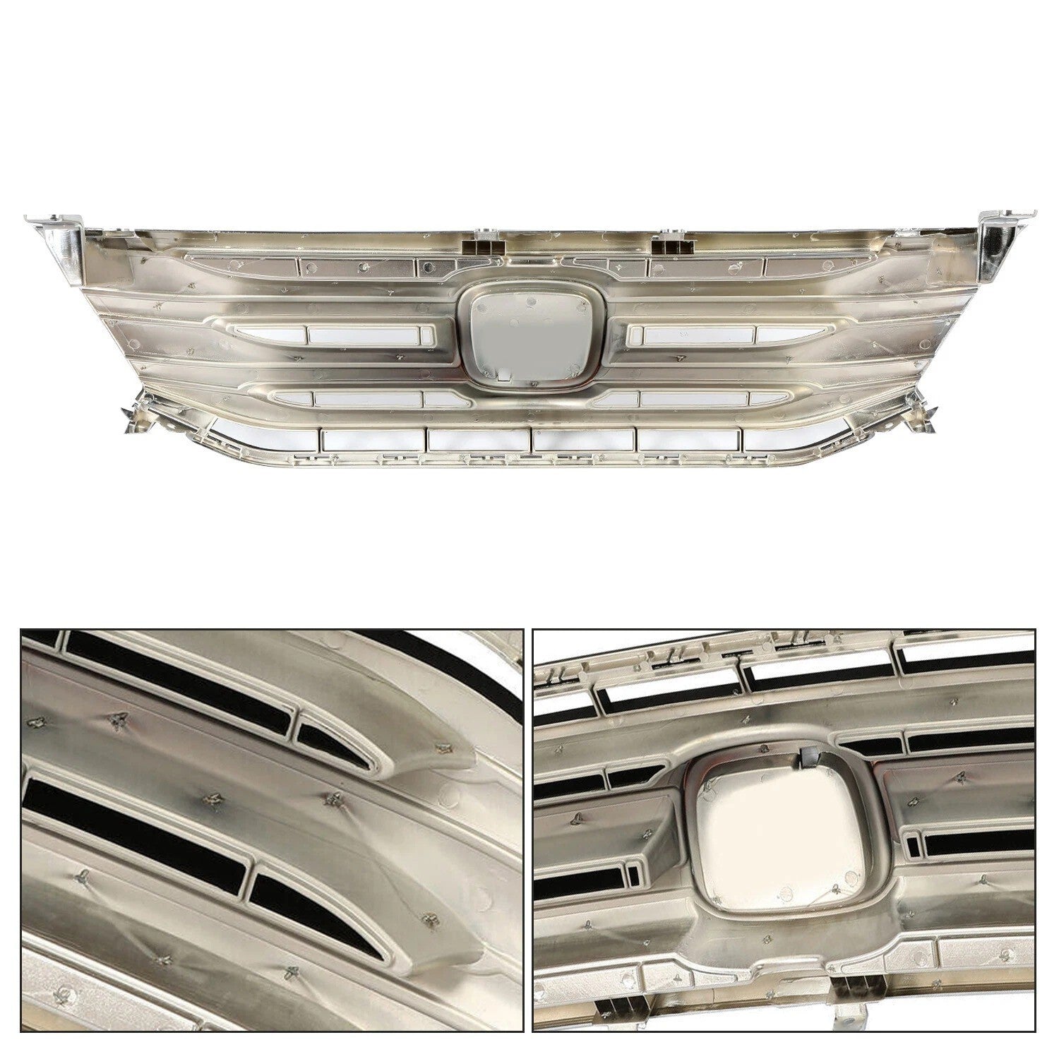All-in-one Front Black Grill w/ Chrome Molding Trim For Honda Odyssey 2011-2013