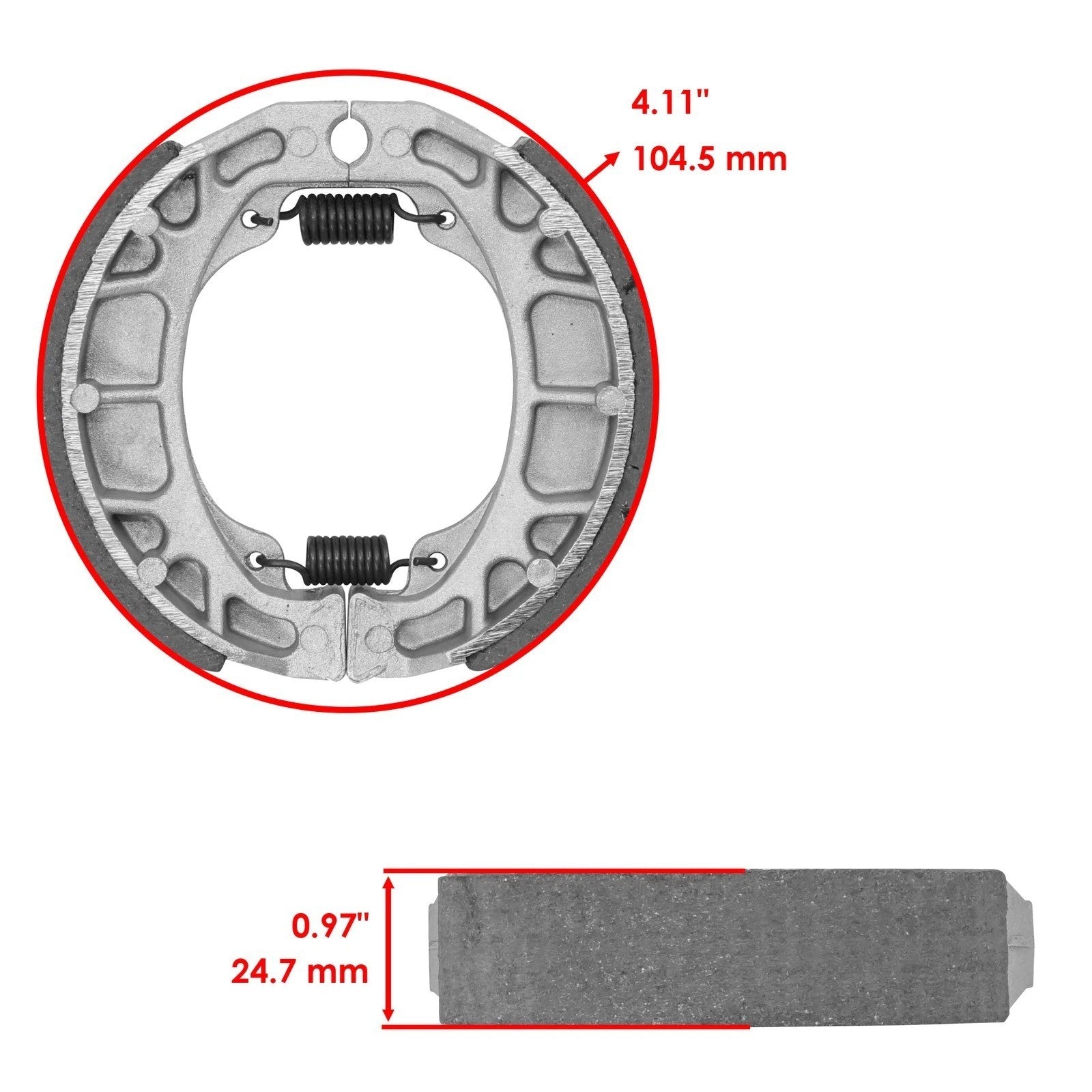 for Honda ATC185 ATC185S 1980 1981 1982 1983 Front and Rear Brake Shoes