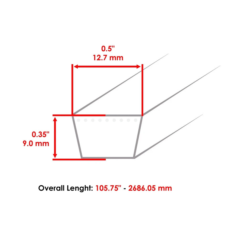 Mower 46" Deck Belt For Husqvarna YTA1946 YTA20V46 Yta22V46 YTH20K46 YTH21K46