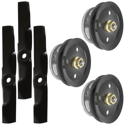 48" Deck Spindle w/Pulley Blade Kit for John Deere GT242 GT262 GT275 LX186 LX188