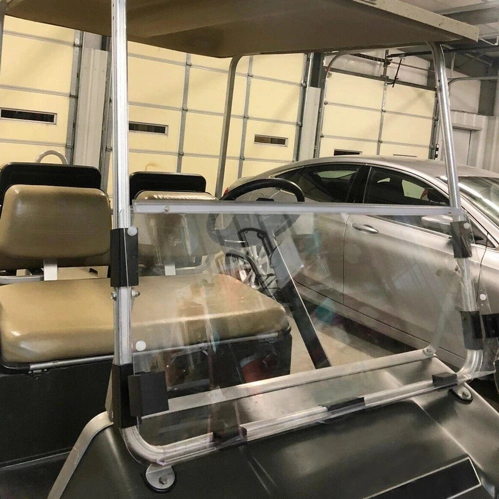 For Club Car DS 1982-2000.5 1989 Golf Cart Folding Clear Windshield Windscreen