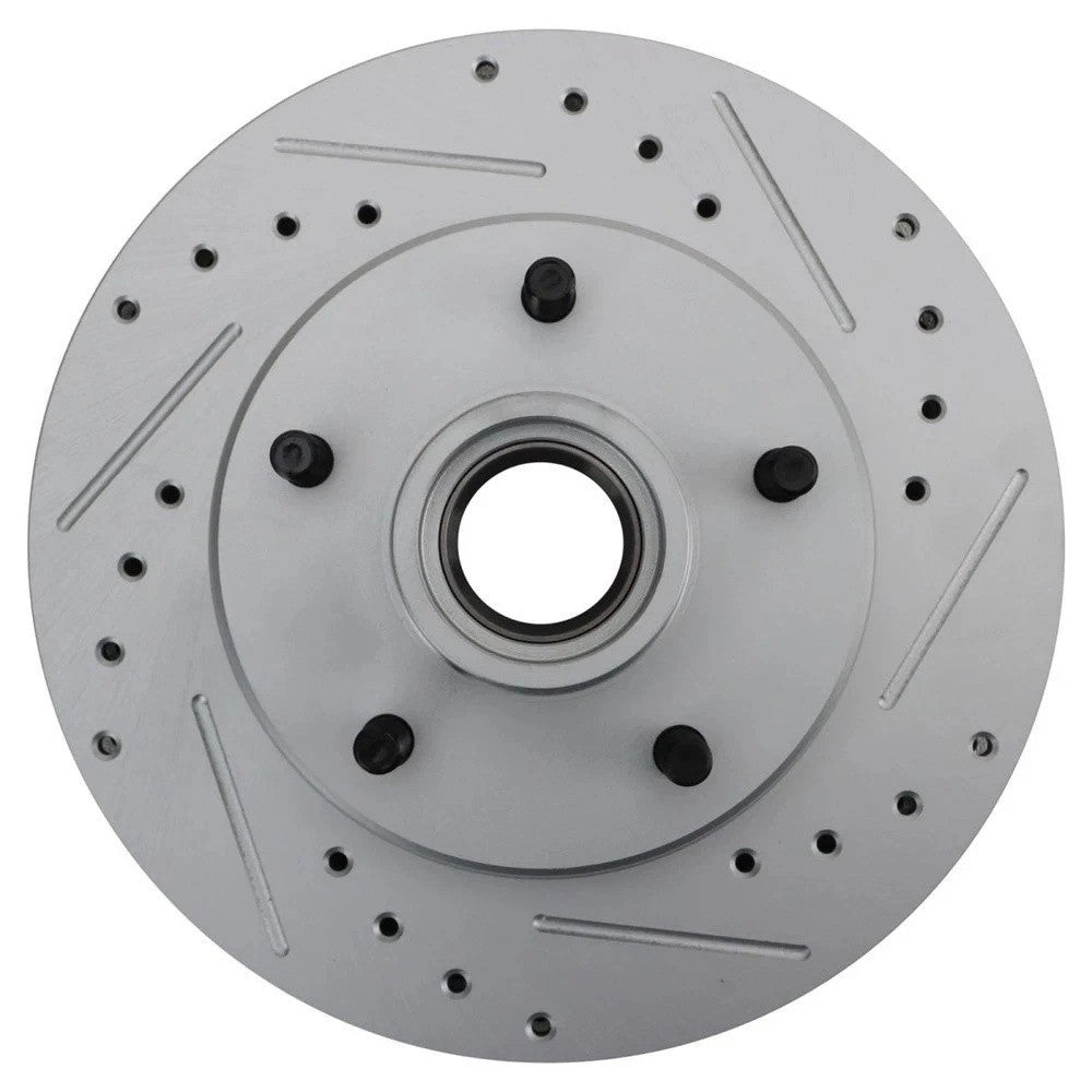 Performance Brake Rotor Drilled & Slotted Coated Front Pair for Chevy