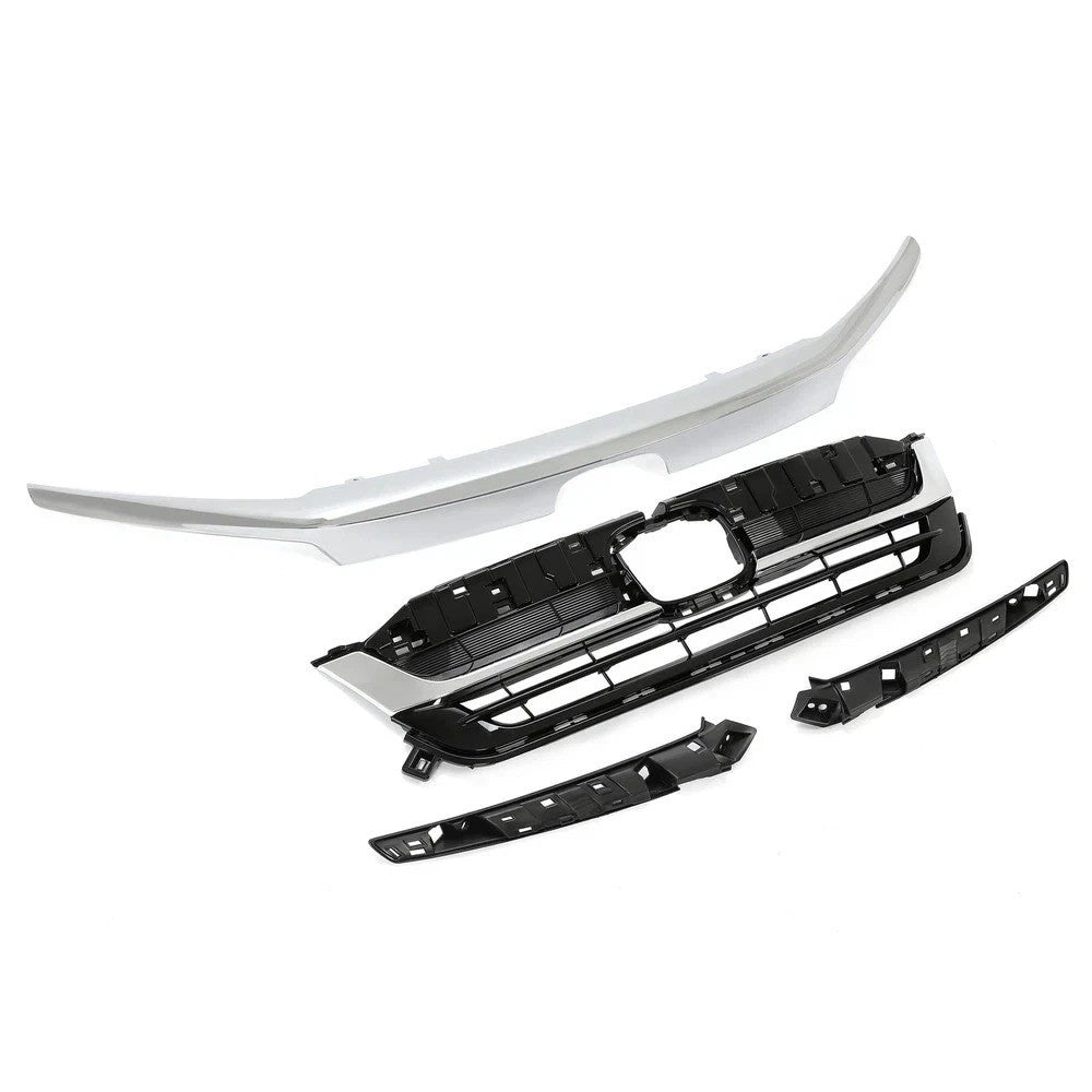 Front Bumper Grille For Honda Pilot 2019-2022 2021 Grill w/ Chrome Molding Trim