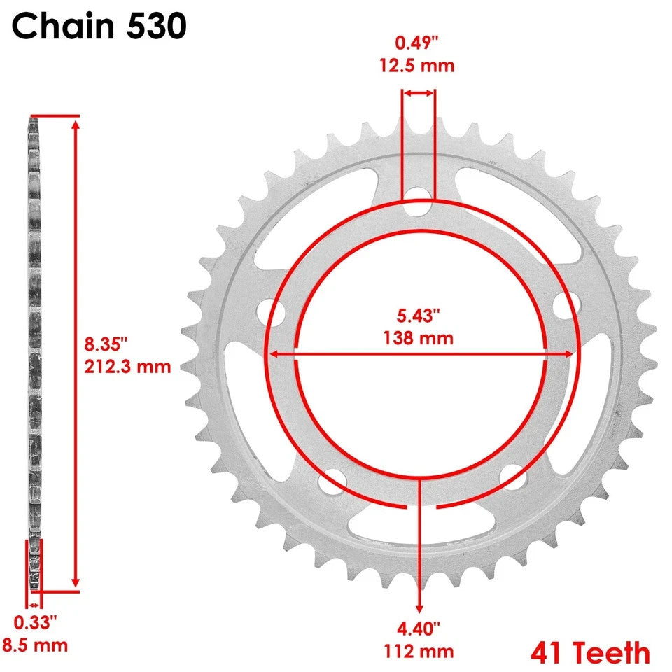 Black Drive Chain And Sprocket Kit for Honda VTR1000F Super Hawk 1000 1998-2005