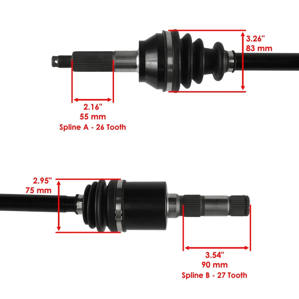 Rear LH/RH CV Axle for Polaris Ranger 700 500 4X4 EFI 07-09 / 800 6X6 EFI 10-16