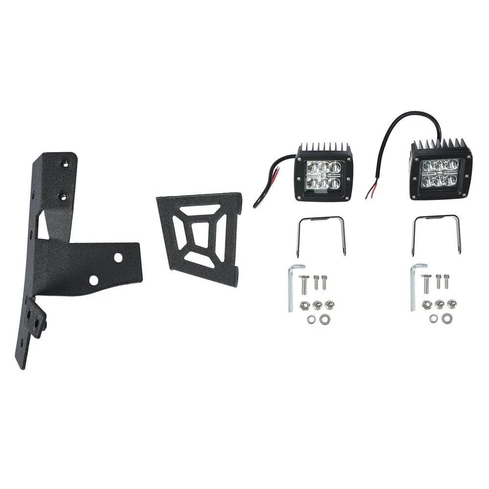 HECASA For Jeep Wrangler JK 07-18 Windshield Frame Visor Cowl Armor w/ Light