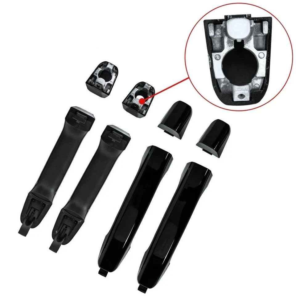 For Silverado Sierra 2014-19 Gloss Black Painted 4 pcs Door Handles Replacement