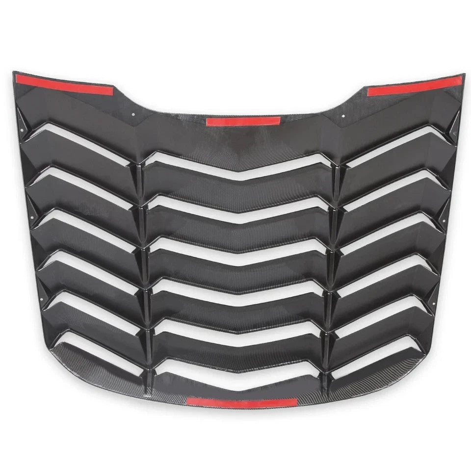 Carbon Fiber Style Window Louver Cover Sun Shade Vent For 2015-2023 Ford Mustang